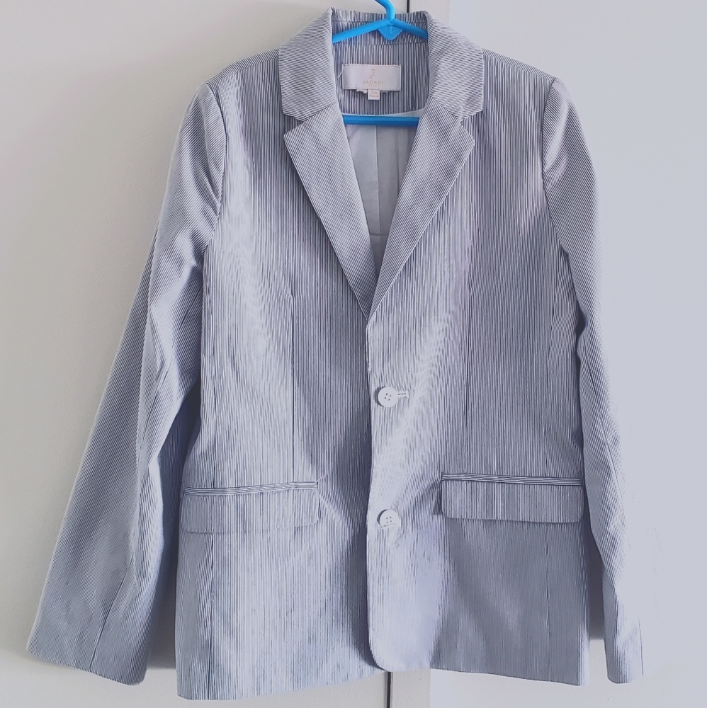 JACADI Boys' blue/white Jacadi striped blazer 10Y